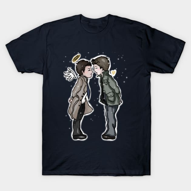 Destiel Winter T-Shirt by SuperSamWallace